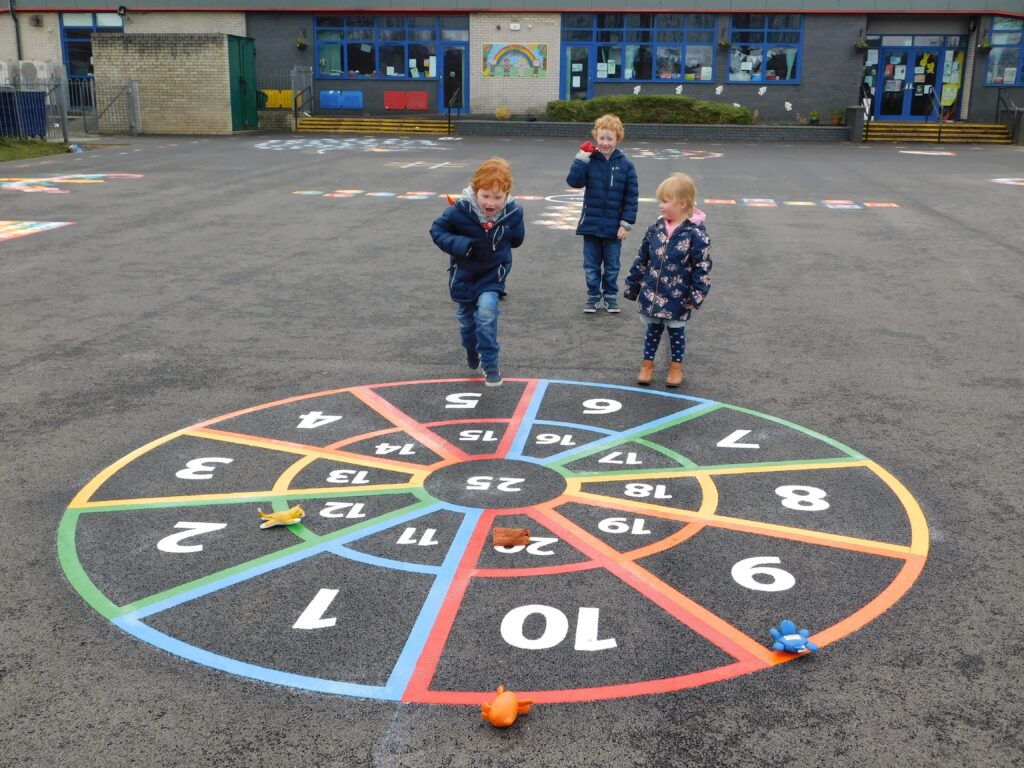 Using EYFS playground markings to support development