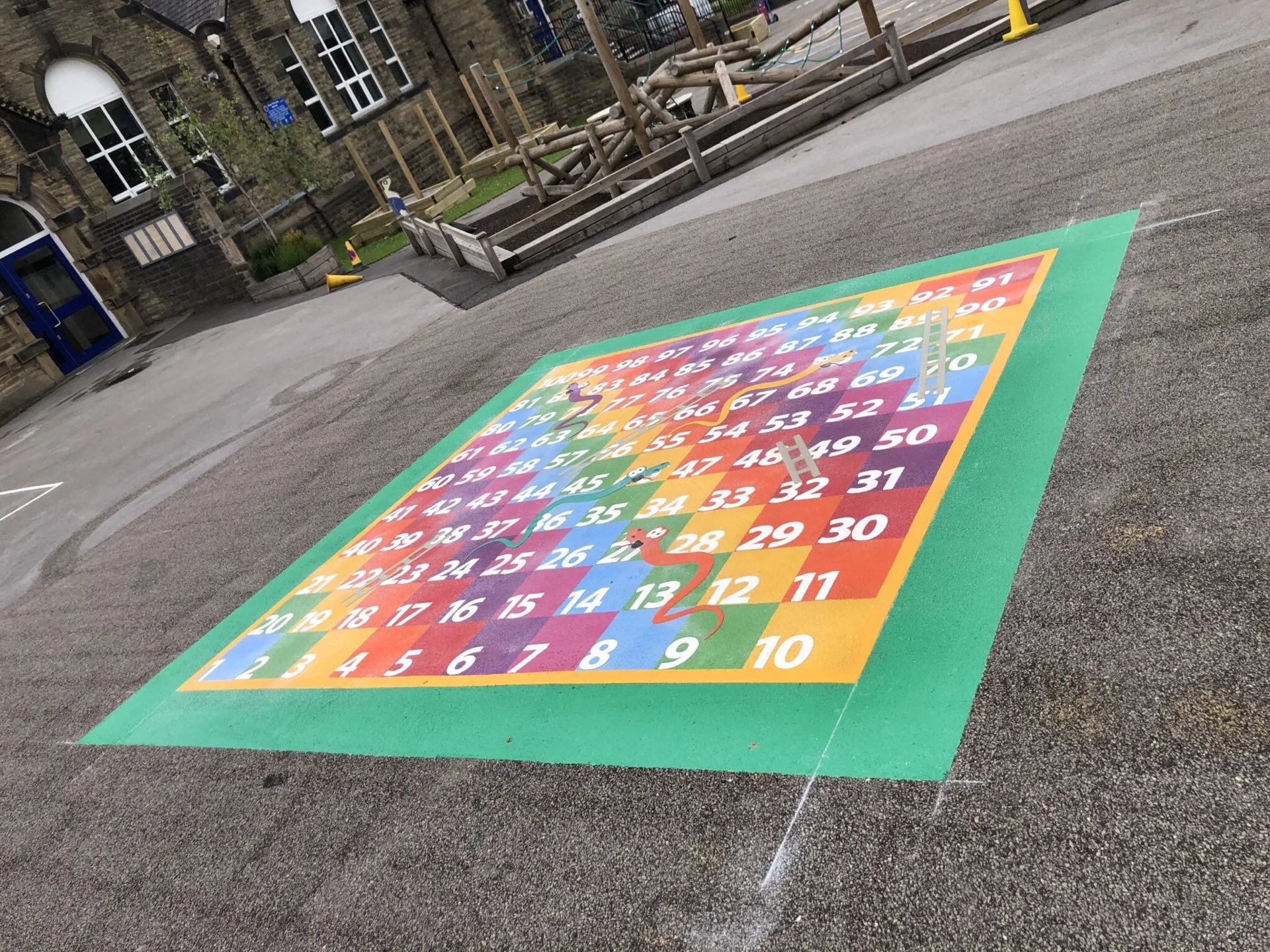 Real board games installed on a school playground