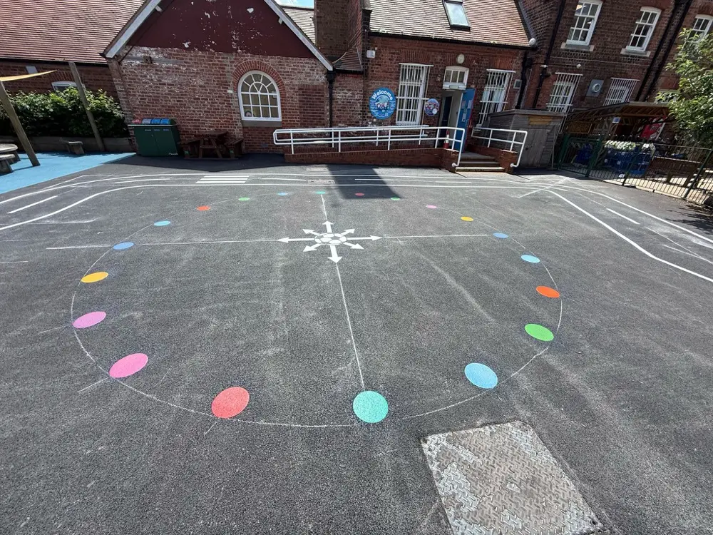 Ball Pass thermoplastic playground marking at a UK school