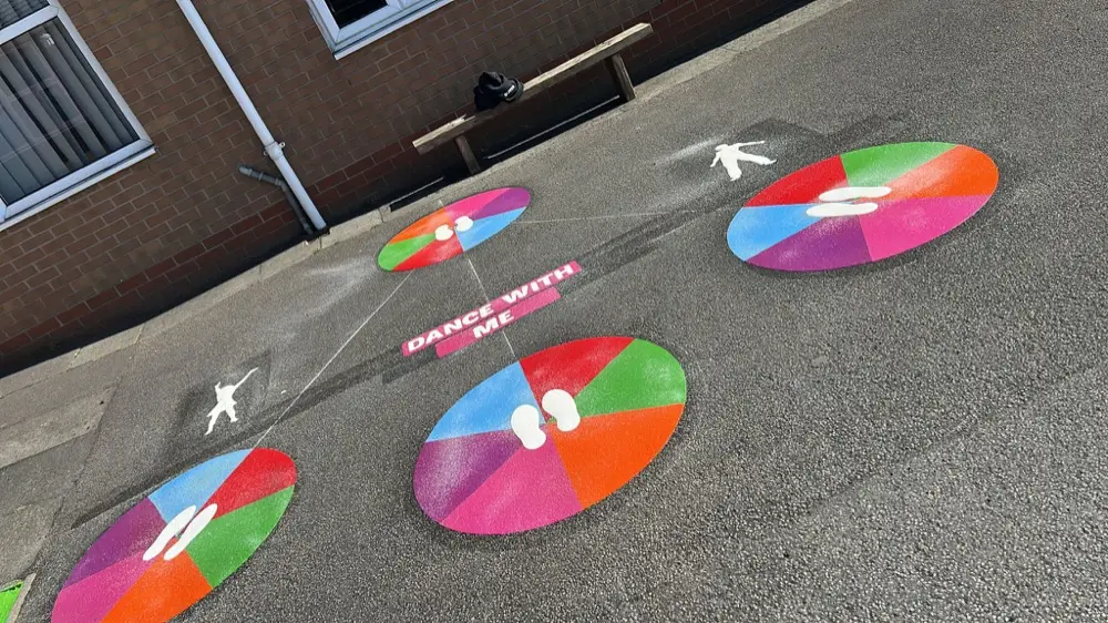 Dance With Me thermoplastic playground marking at a UK school