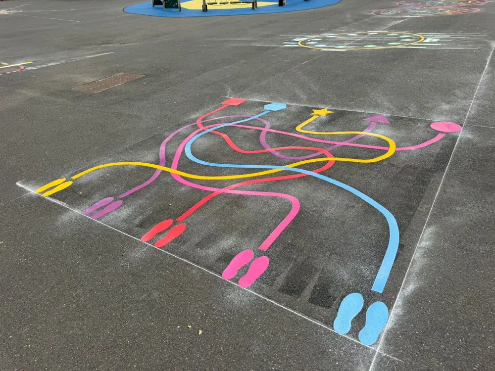 Line Maze thermoplastic playground marking at a UK school