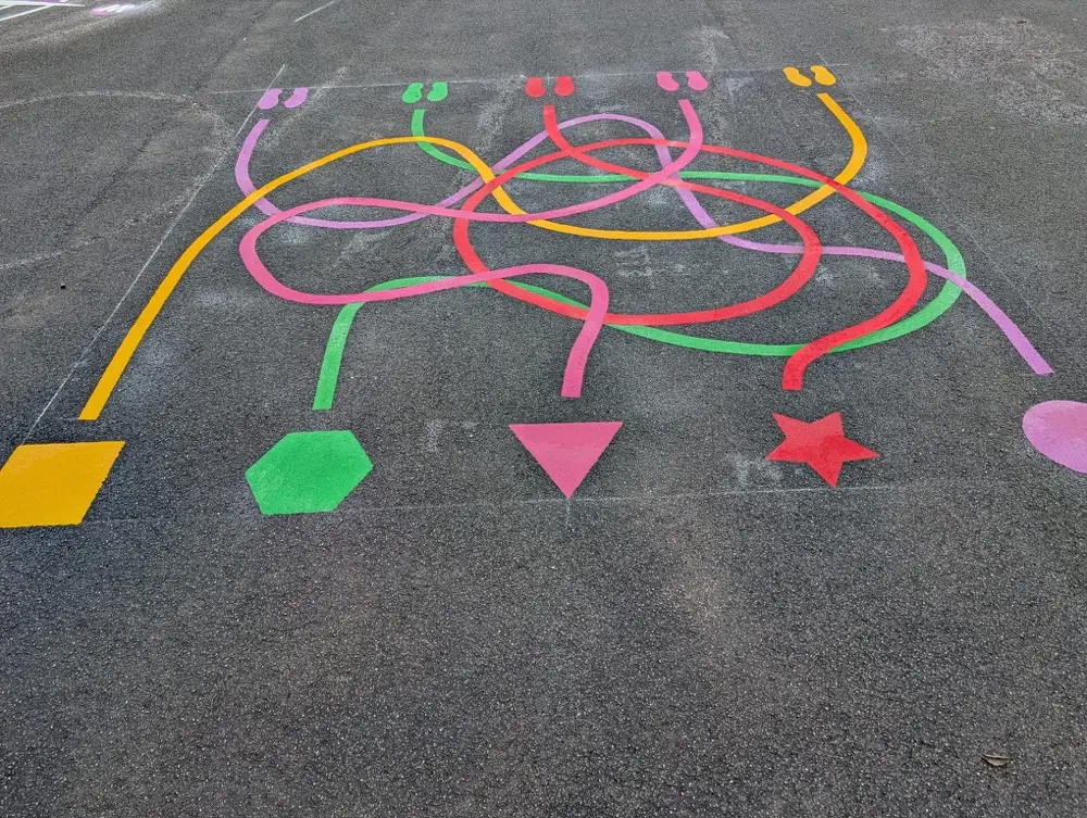 Line Maze thermoplastic playground marking at a UK school