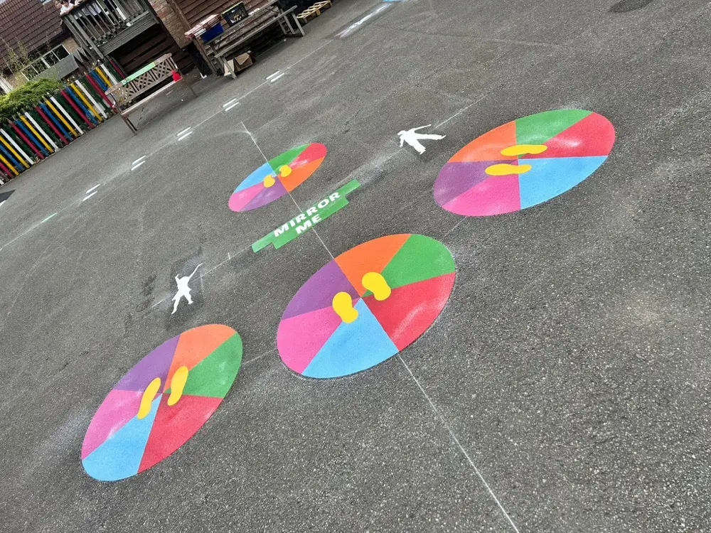 Mirror Me Fitness thermoplastic playground marking at a UK school