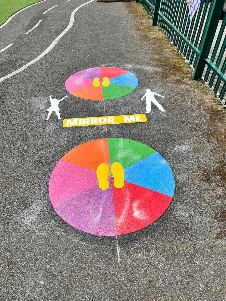 Mirror Me Fitness thermoplastic playground marking at a UK school
