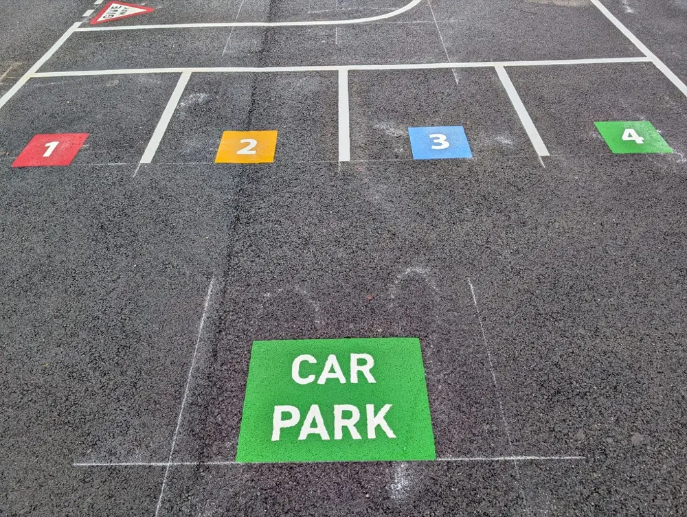 Roadway Markings thermoplastic playground marking at a UK school