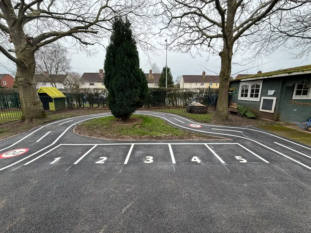 Roadway Markings thermoplastic playground marking at a UK school