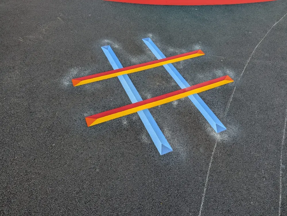 Noughts and Crosses thermoplastic playground marking at a UK school