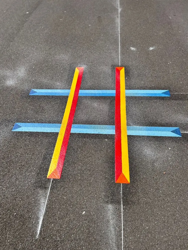 Noughts and Crosses thermoplastic playground marking at a UK school
