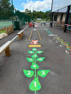 Thermoplastic playground marking installed by Uniplay