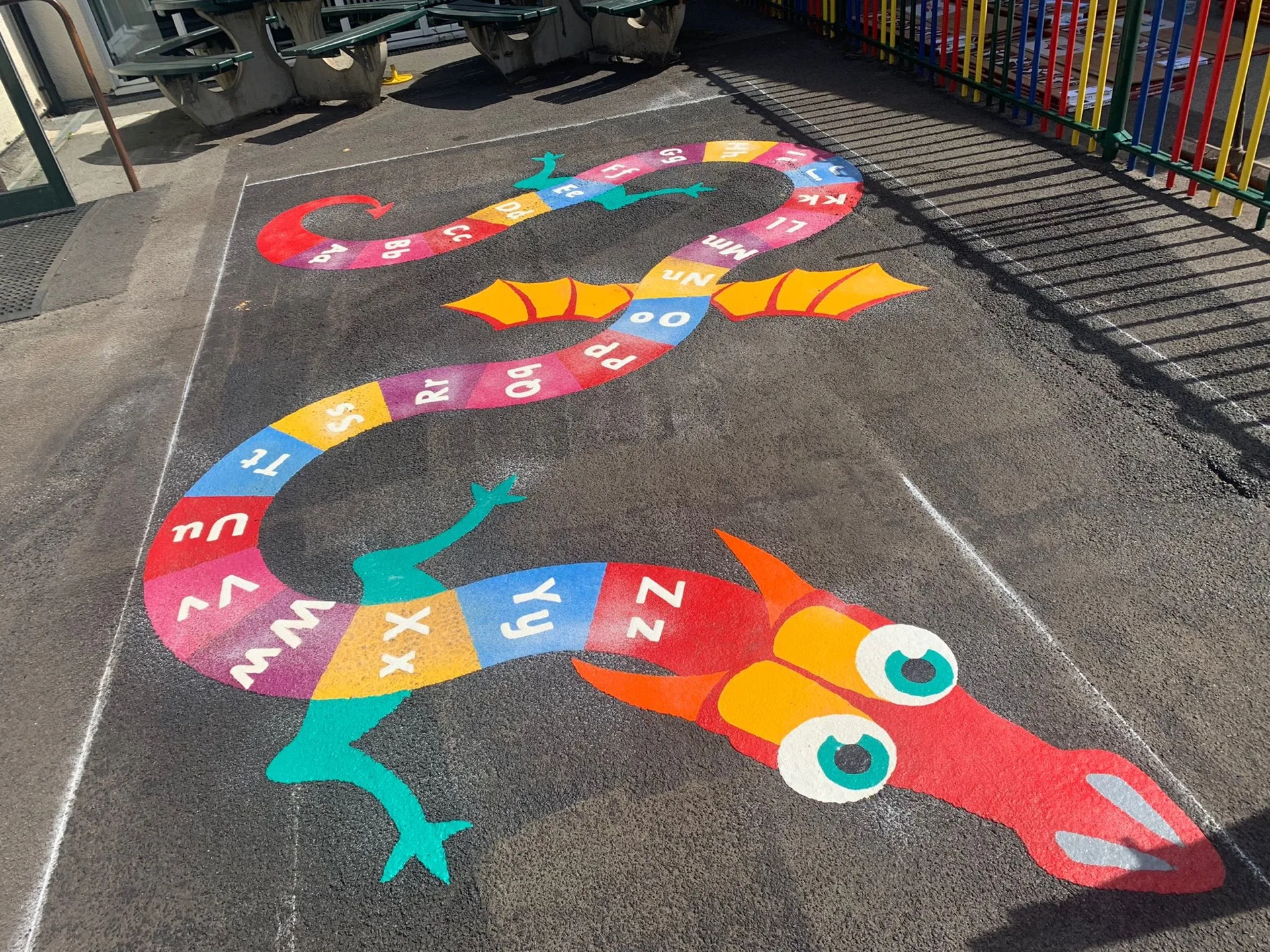 Real letter games installed on a school playground