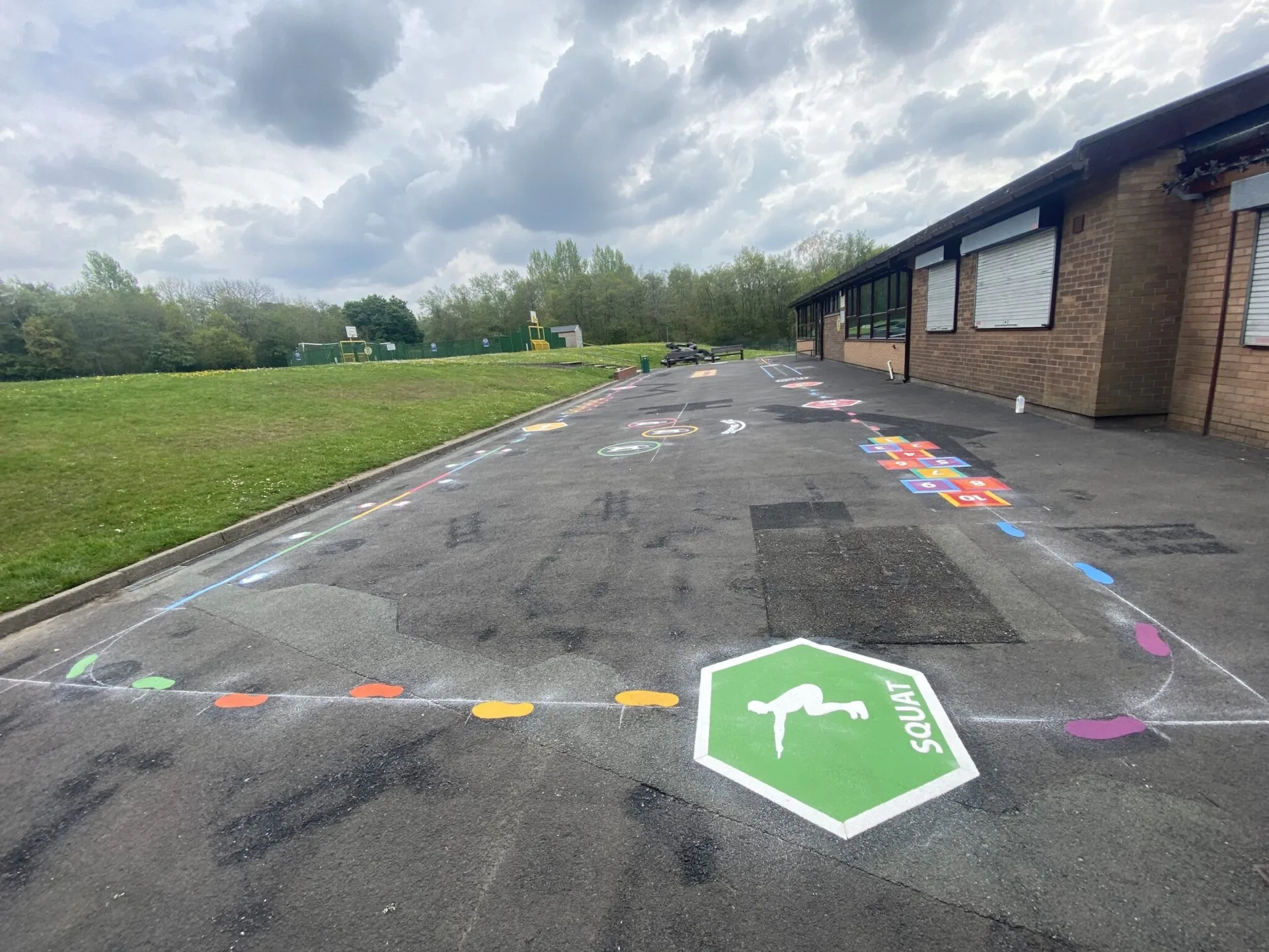 Real trails installed on a school playground