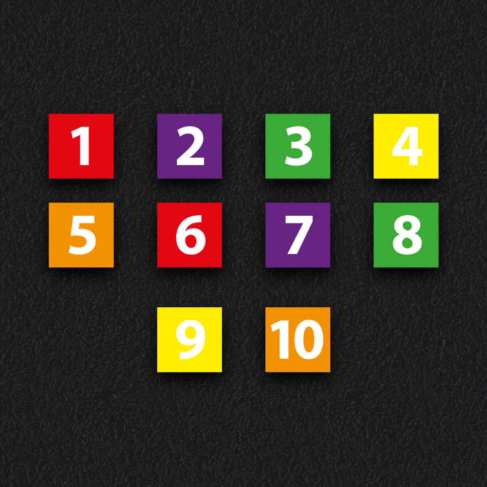 Numbered Squares 1-10 thermoplastic playground marking
