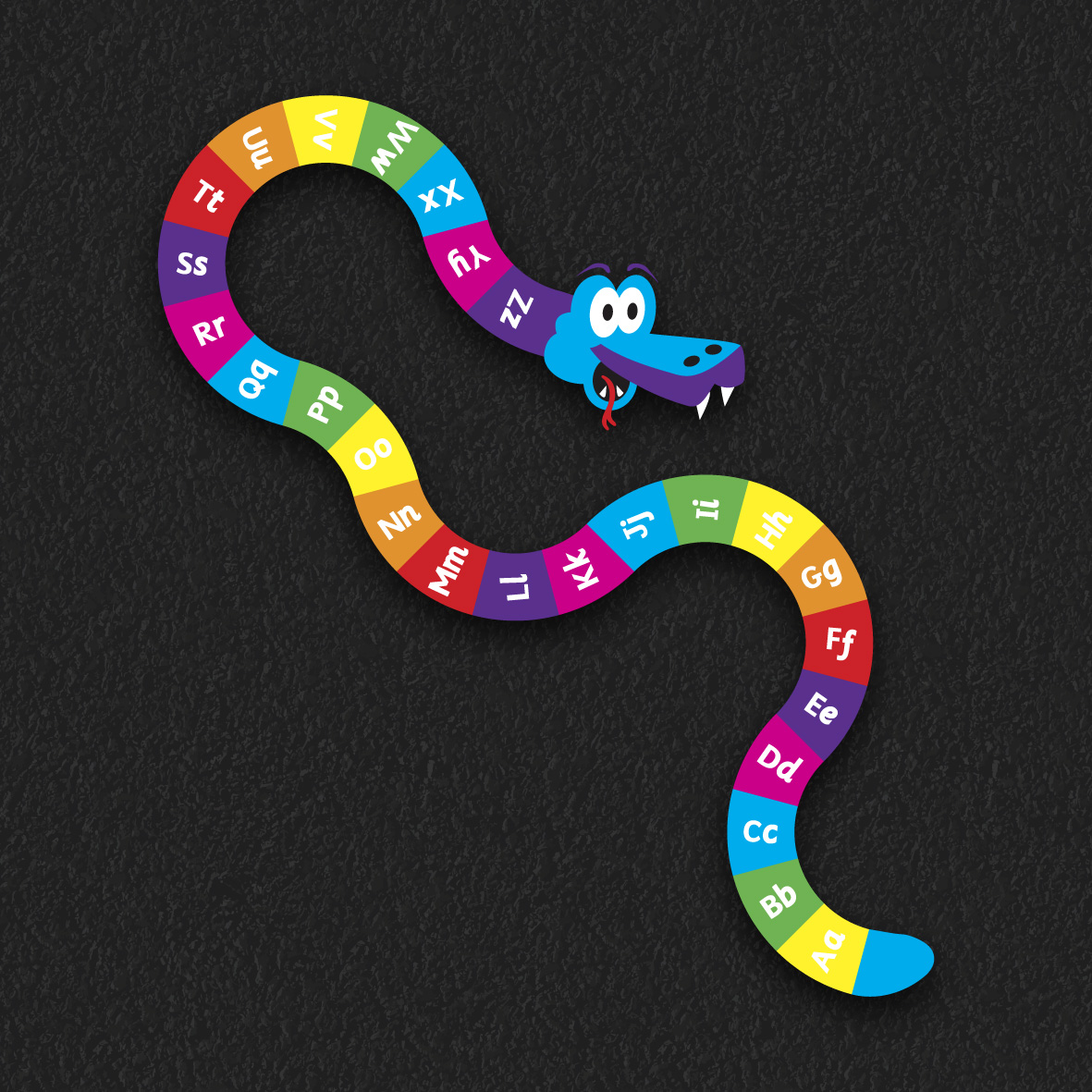 A-Z Snake Upper & Lowercase thermoplastic playground marking
