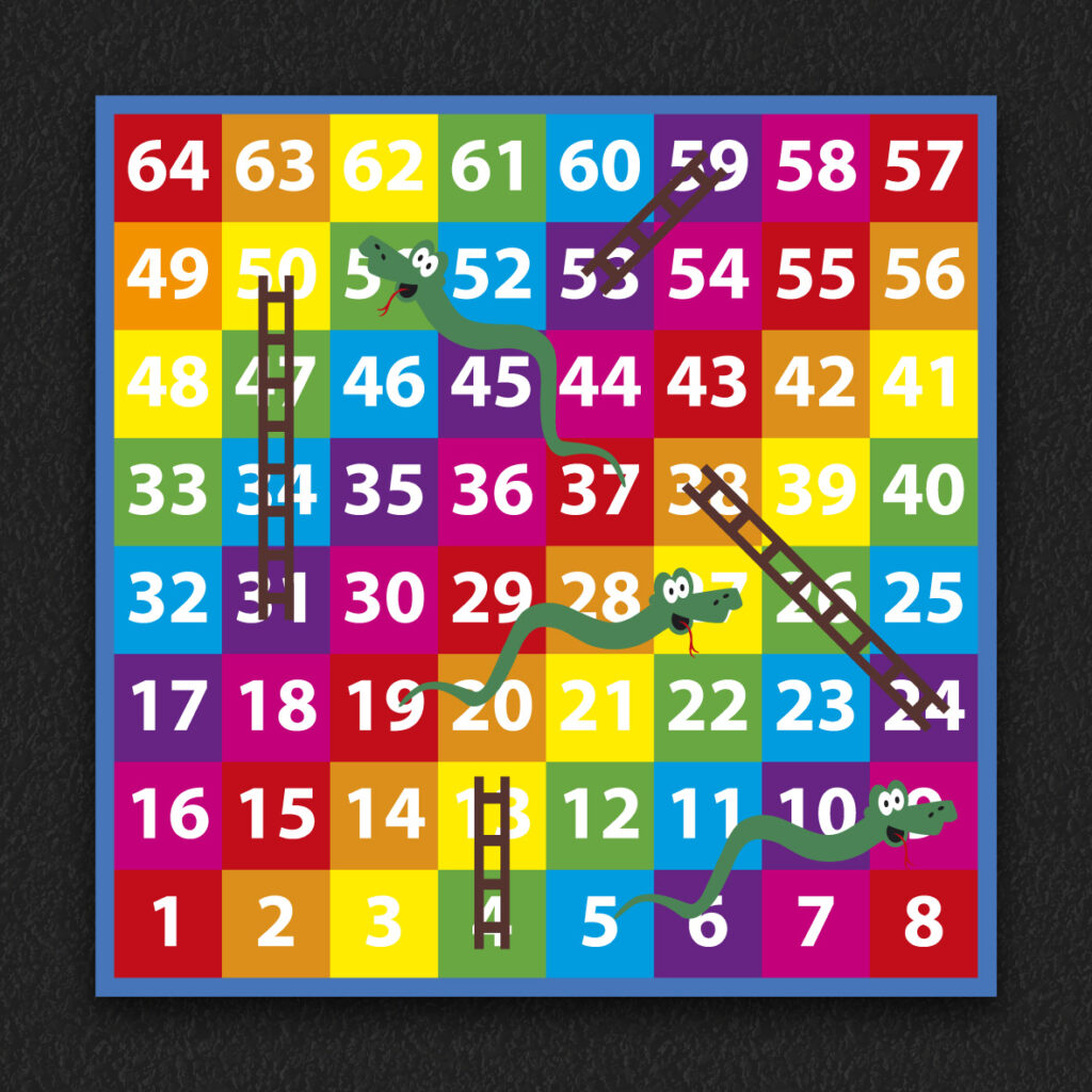 1-64 Snakes & Ladders